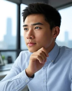College student working on laptop during internship