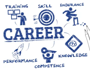 Career Advice for 2025 Professional woman planning her career path with a digital tablet
