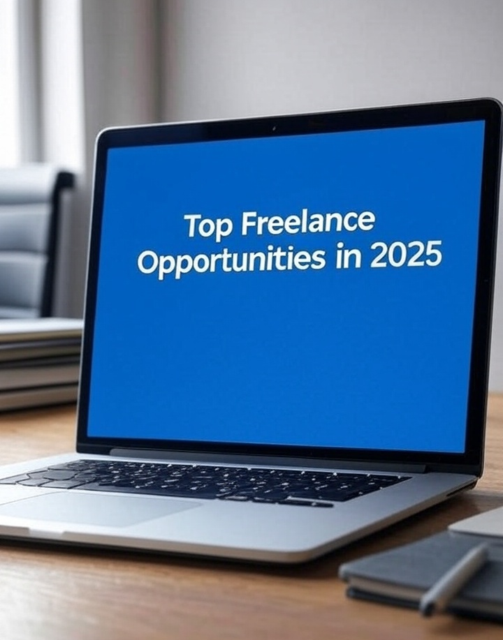 Person working remotely on a laptop from home — representing freelance opportunities in 2025
