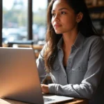 Professional working remotely work abroad