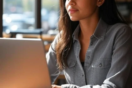 Professional working remotely work abroad