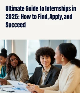 A person reading the Ultimate Guide to Internships in 2025: How to Find, Apply, and Succeed book in a well-lit room